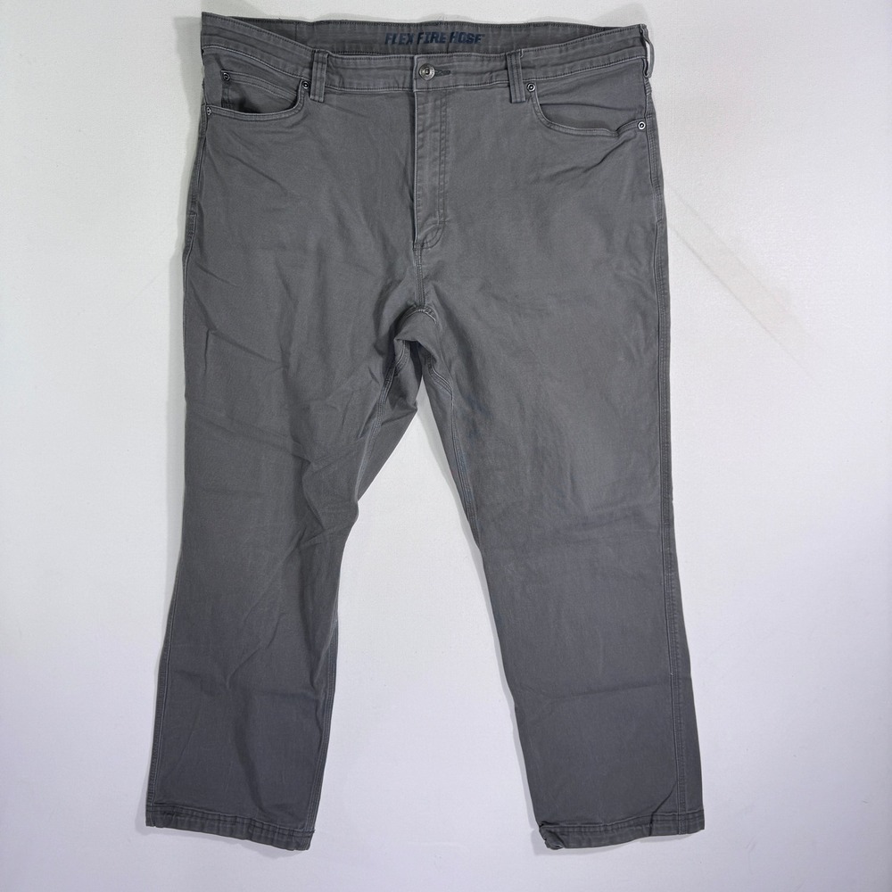 Duluth Trading Co Flex Fire Hose Mens 42x30 (42x28) Gray Work Pants Standard Fit
